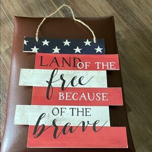 Patriotic July 4th Wooden Wall Sign